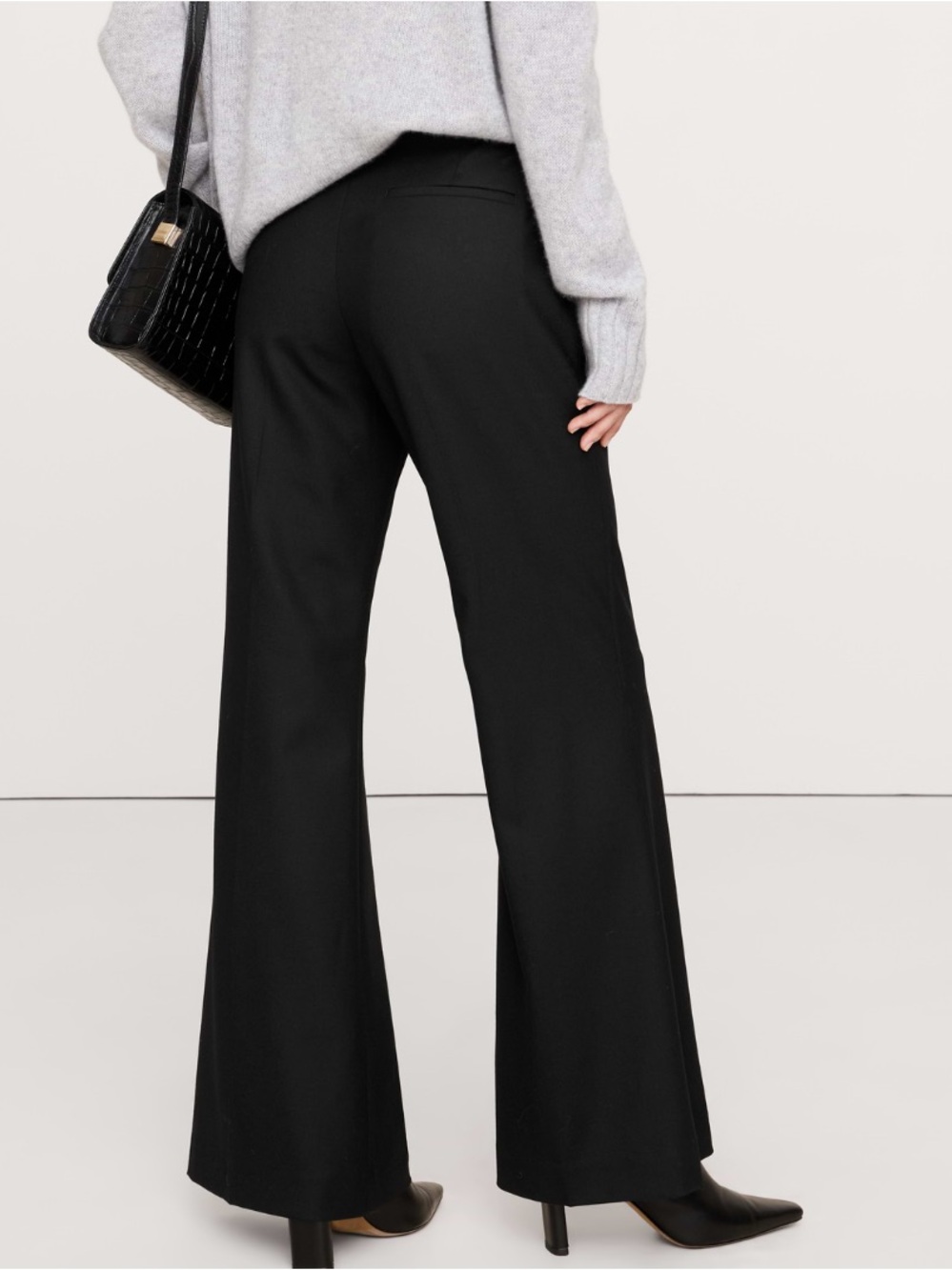 Banana Republic Mid- rise Flare Stretch Wool Blend Pant - Picture 2 of 12
